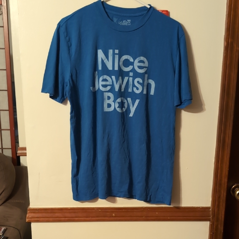 Royal Blue Short Sleeve Tee with Modern Print